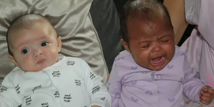 British woman with Nigerian root gives birth to twins with different looks that gets people asking, “Are they both yours?”