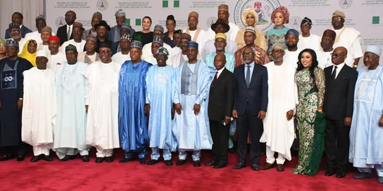 Wike’s Peculiar Stance at Ministerial Inauguration Raises Eyebrows Amid Party Allegiances