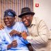 Bola Tinubu left and Goodluck Jonathan right