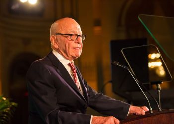 Rupert Murdoch delivering a speech