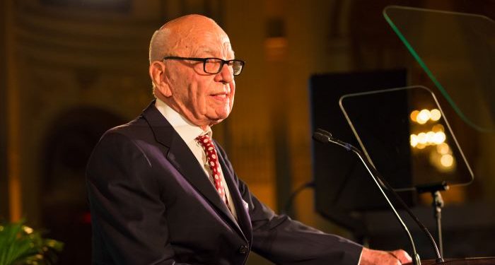 Rupert Murdoch delivering a speech