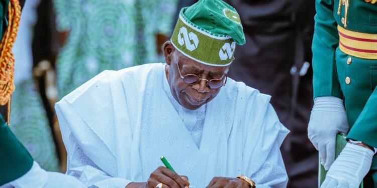 President Bola Ahmed Tinubu Signing the South-South Developement Bill