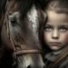 a child and a Horse